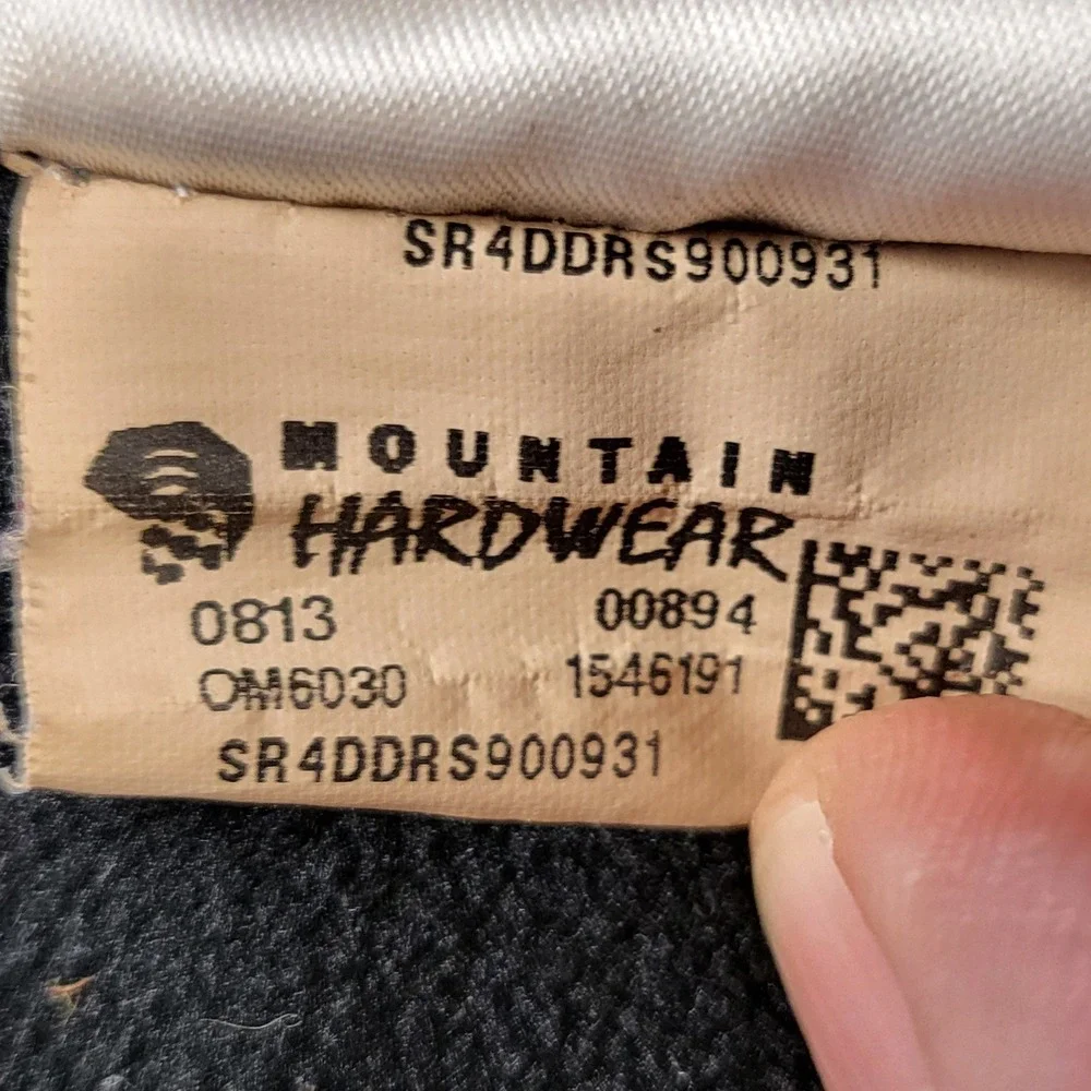 Mountain Hardwear OM6030 Mens Large Black Softshell Fleece Lined Jacket Full Zip